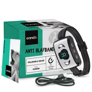Verpakking van Animigo’s anti blafband 