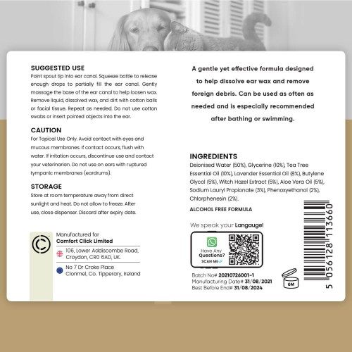 Ingrediënten van oorreiniger voor honden en katten