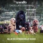 De dagelijkse dosering van Animigo’s anti stress pillen verschilt per grootte van de hond 
