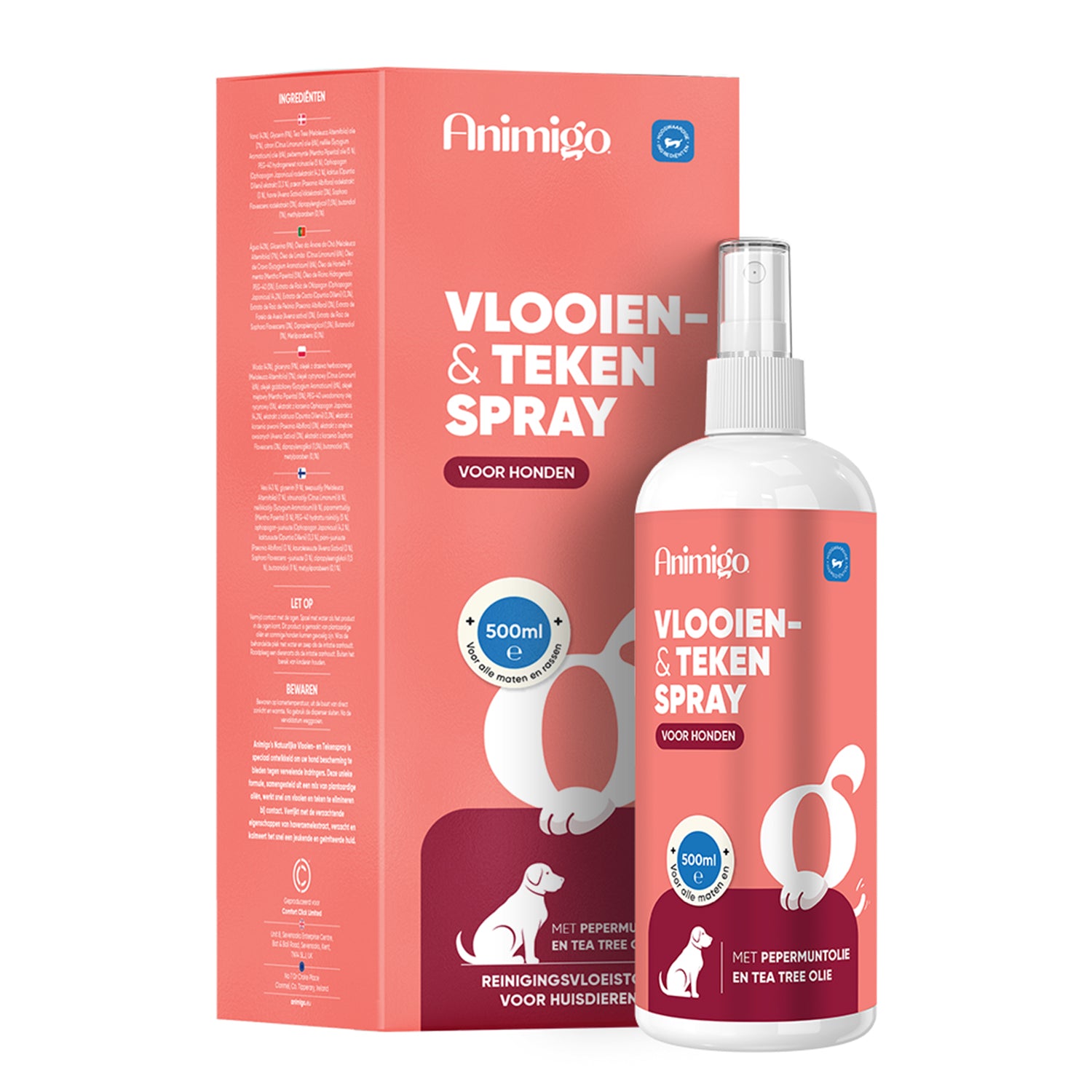 Vlooien- en Tekenwerende spray voor Honden 500ml