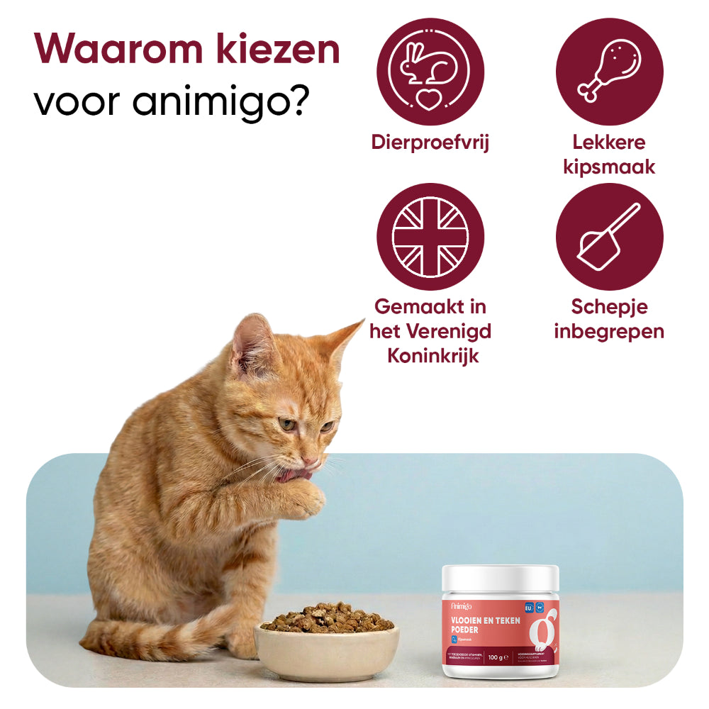 Vlooien- en tekenwerend poeder voor katten