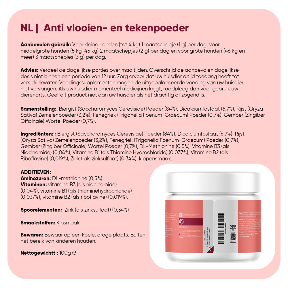 Vlooien- en tekenpoeder voor honden