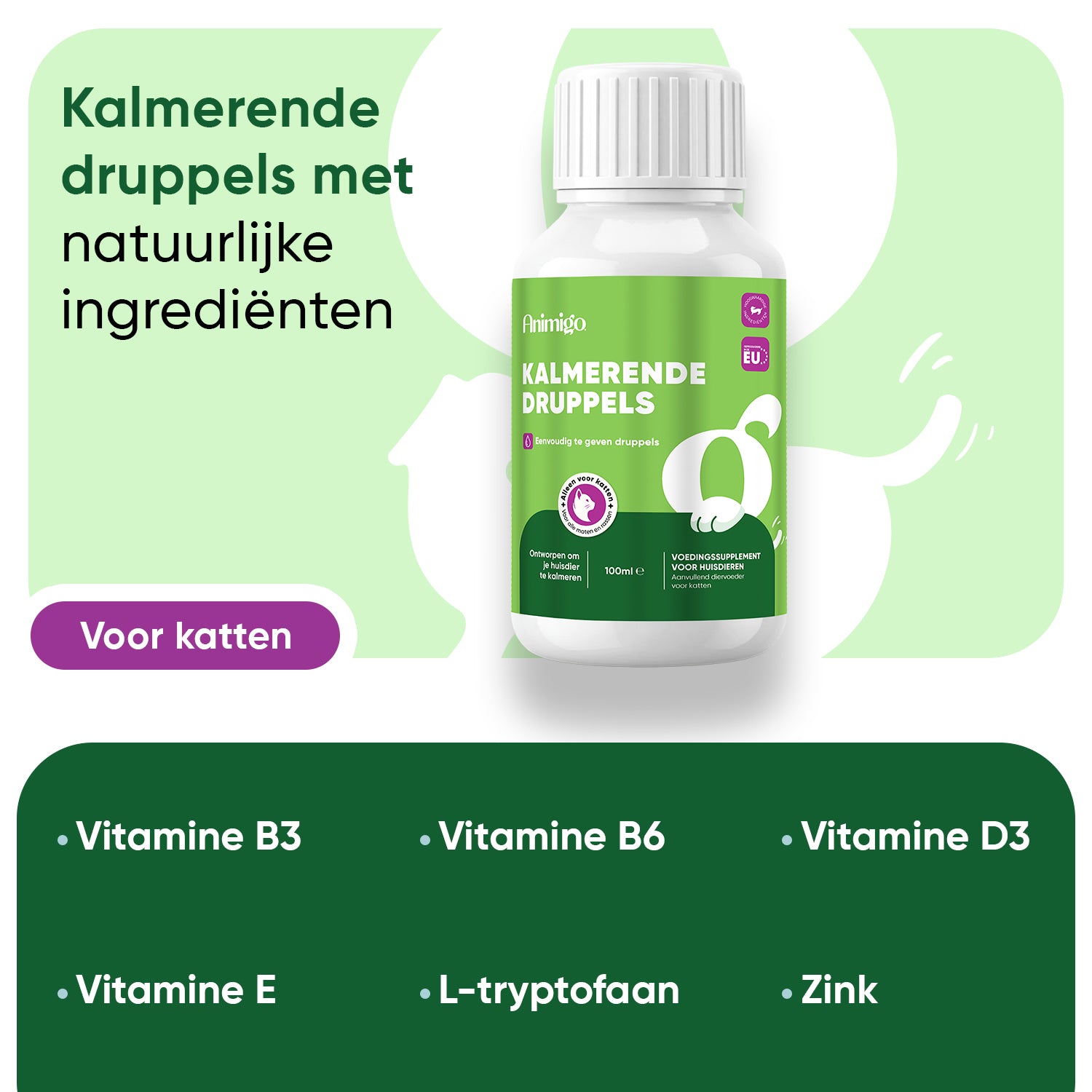 Animigo Kalmerende Druppels voor Katten 100 ml