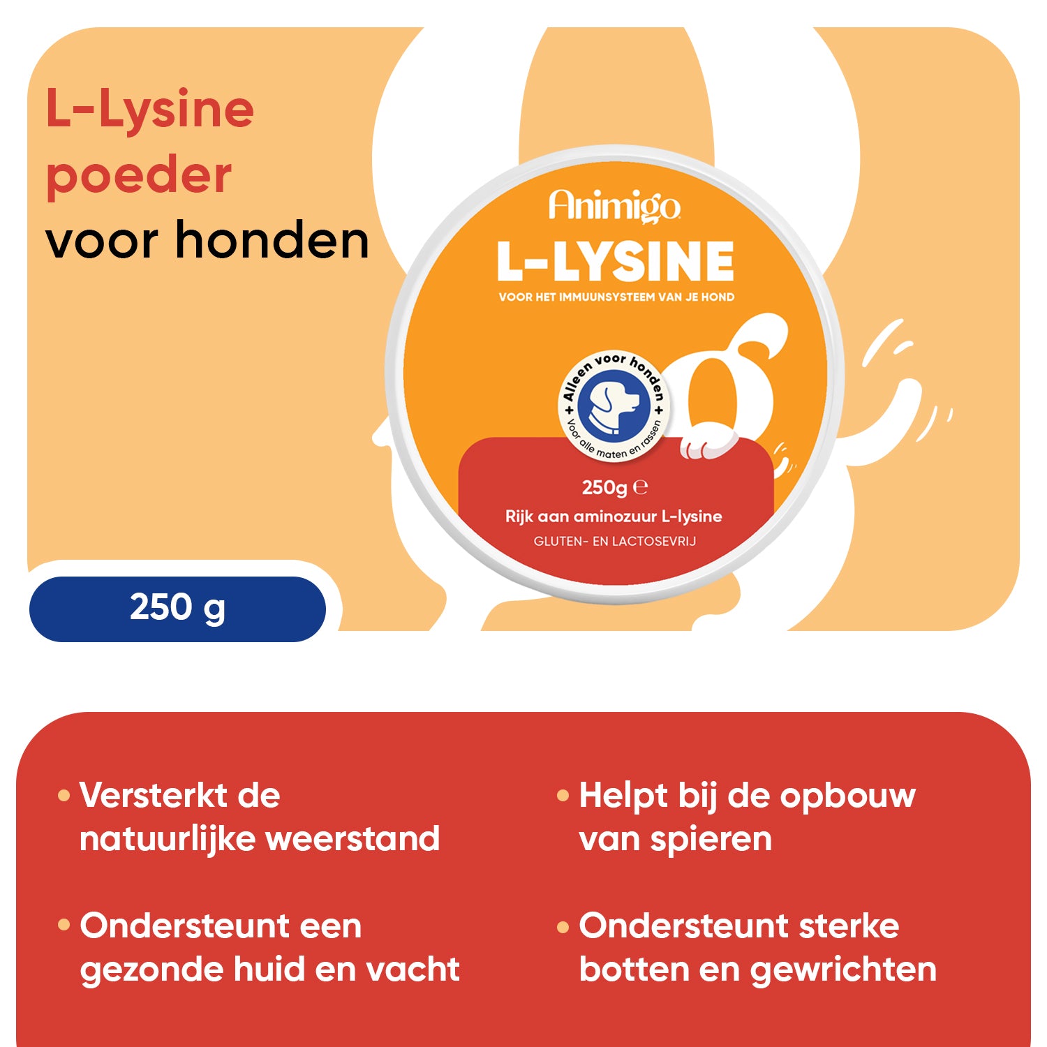 L-lysinepoeder voor honden 250 g