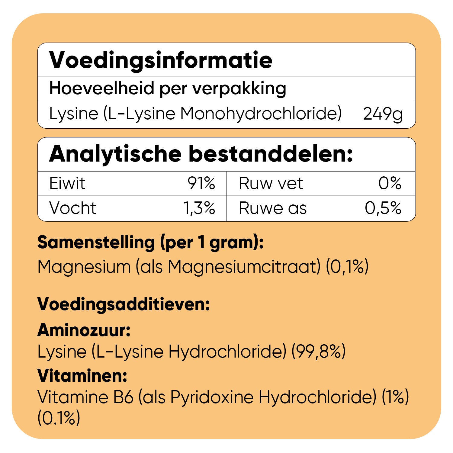 L-lysinepoeder voor honden 250 g
