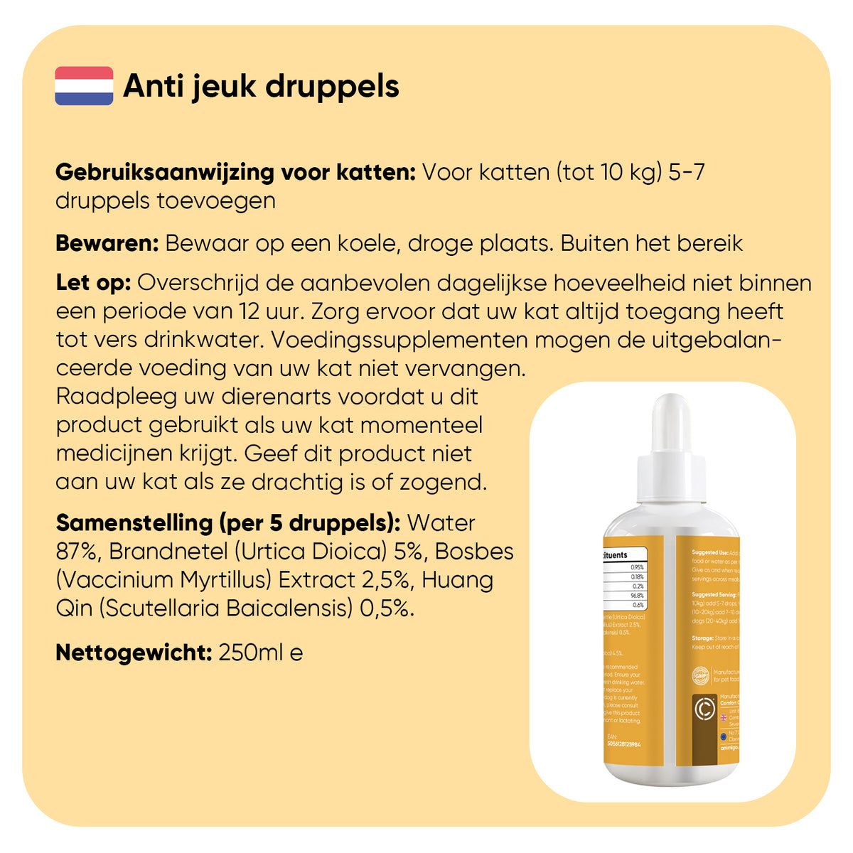 Anti-jeuk druppels voor katten
