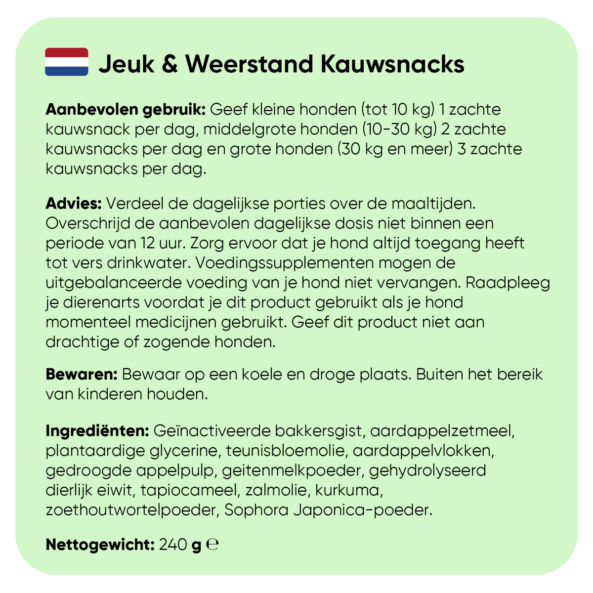 Anti-jeuk kauwsnacks voor honden met probiotica - 120 stuks