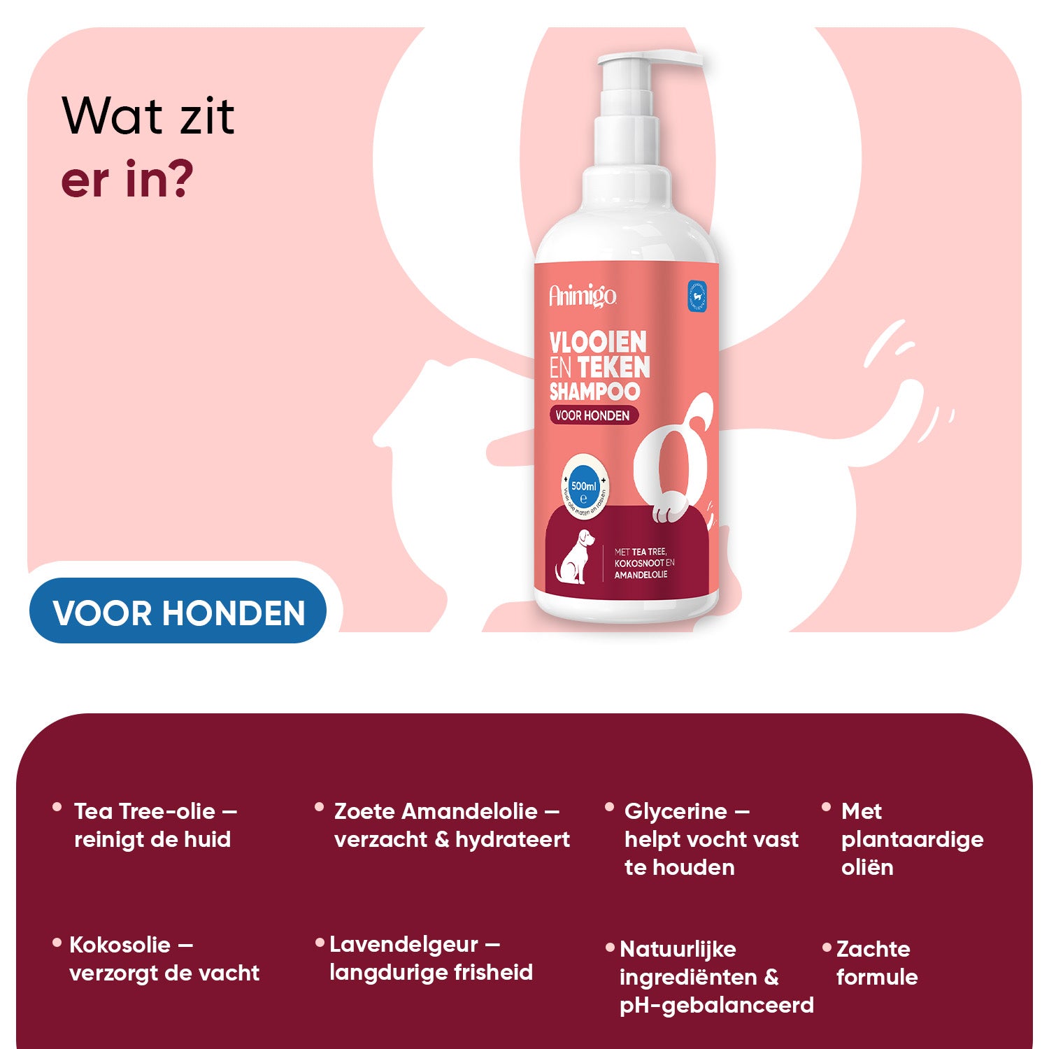 Vlooien- & Teken shampoo voor Honden 500ml