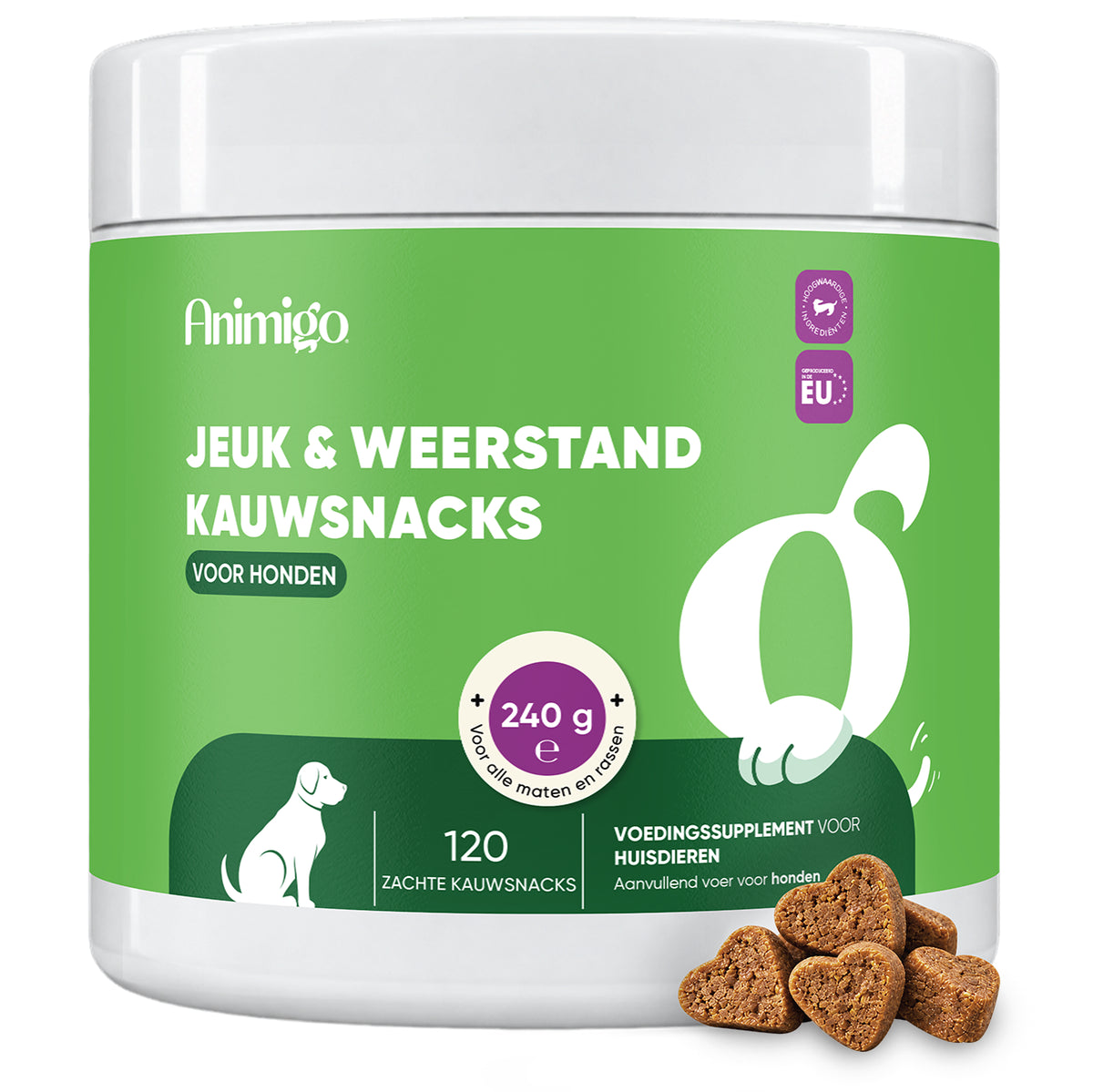 Anti-jeuk kauwsnacks voor honden